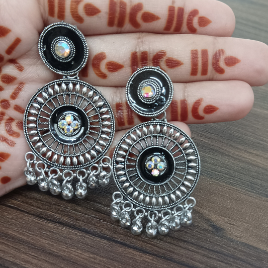 Elegant Black Oxidized Jhumka Earrings – Timeless Ethnic Jewelry for Women 2025