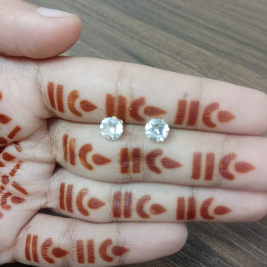 Korean Style Solitaire Crystal Stud Earrings