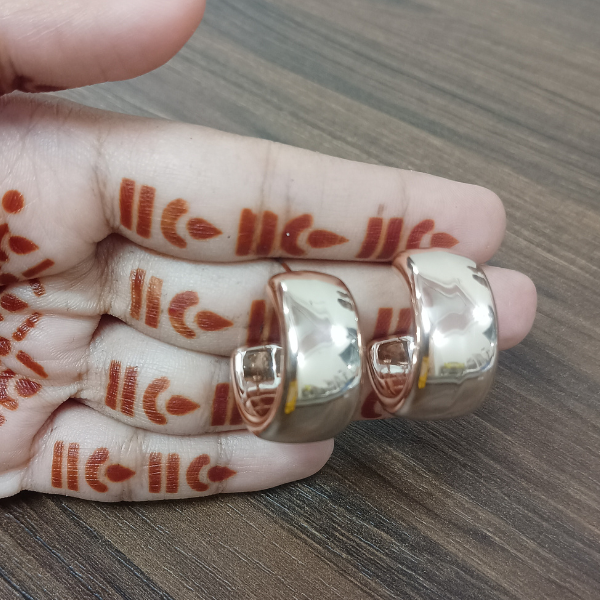 Korean Style Minimalist Chunky Dome Hoop Earrings